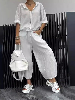 Conjunto Andressa - Elegância em linho must-have 2026 (tendência Italiana)