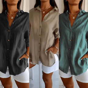 Kit 3 Camisas Ibiza em Linho de Algodão – Design Semi Plissado