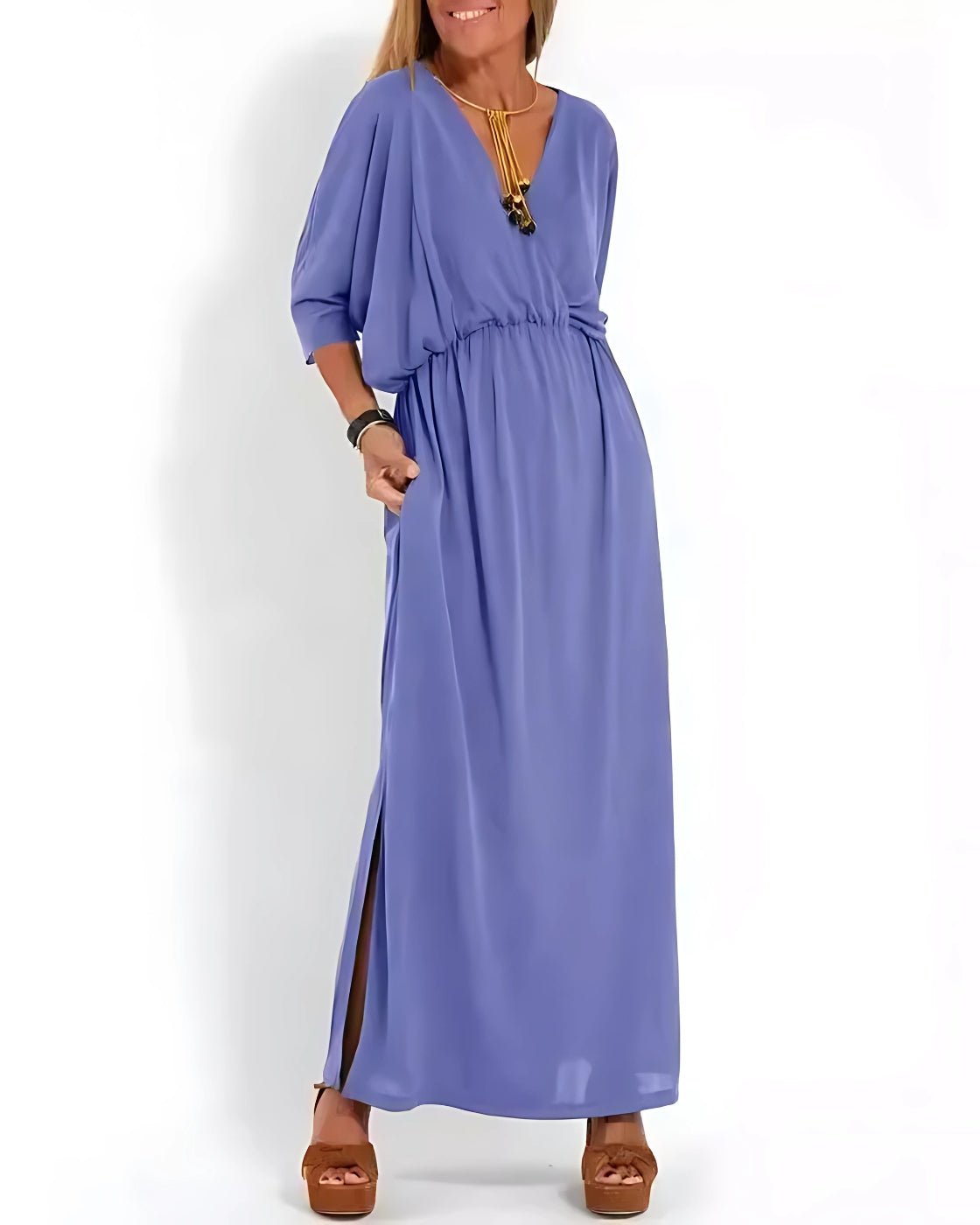 Vestido Ivy - Decote em V | Super Fresco e Solto - Vintage (Primavera 2025)