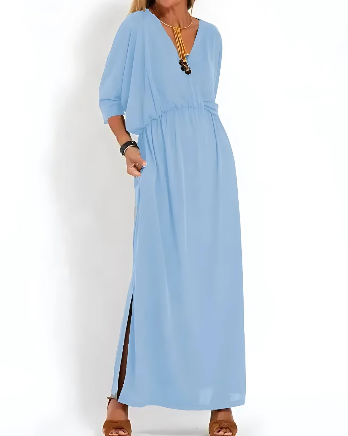 Vestido Ivy - Decote em V | Super Fresco e Solto - Vintage (Primavera 2025)